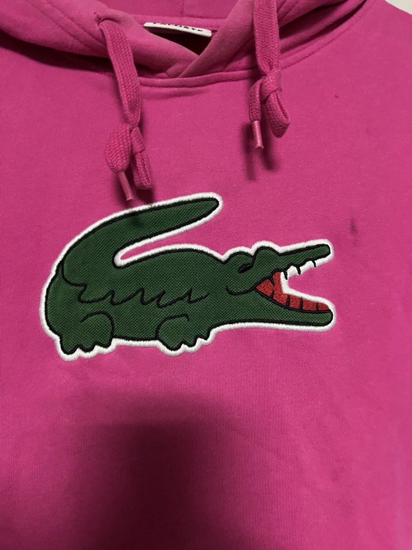 Lacoste big logo pink hoodie (Category: Hoodies) located in Kabankalan. Submitted by zeich_thrift (Listing ID 1470088997, Image 3). Description: Lacoste big logo pink hoodie 20x27 Excellent condition Issue: see last photo(minimal only).