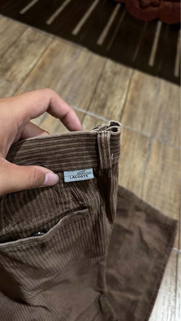 LACOSTE BROWN CURDOROY (Category: Jeans) located in Manila. Submitted by urban.vintage (Listing ID 1470066839, Image 2). Description: ISSUE: NONE (NEED WASH) MOP :GCASH (NO COD) SHIP VIA: LALAMOVE & J&T LOCATION: PASIG CITY LENGTH: 39 HEM : 9 WIDTH :36.