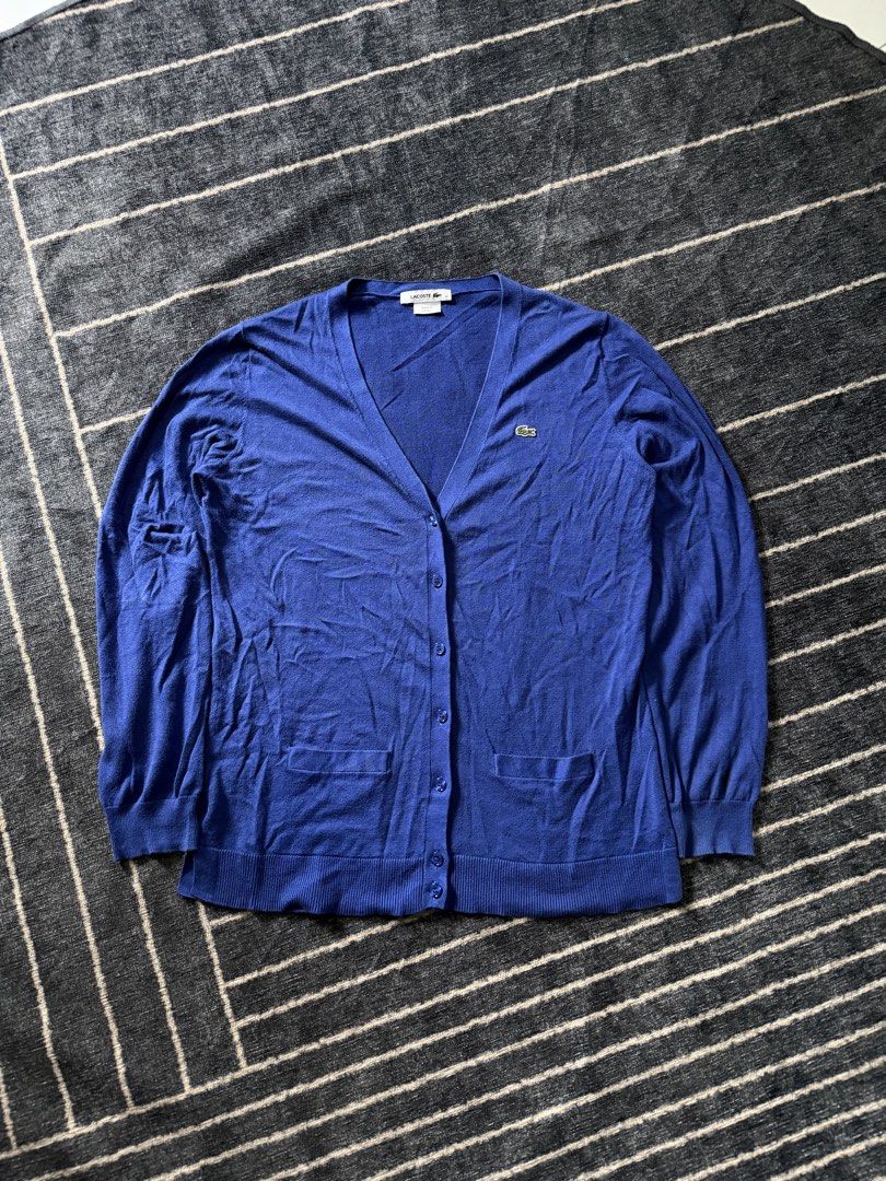 Lacoste cardigan (Category: Activewear) located in Batangas. Submitted by robertlopezigaya (Listing ID 1469982290, Image 1). Description: Lacoste cardigan Size 40 on tag best fit medium to large womens No issue Excellent condition.