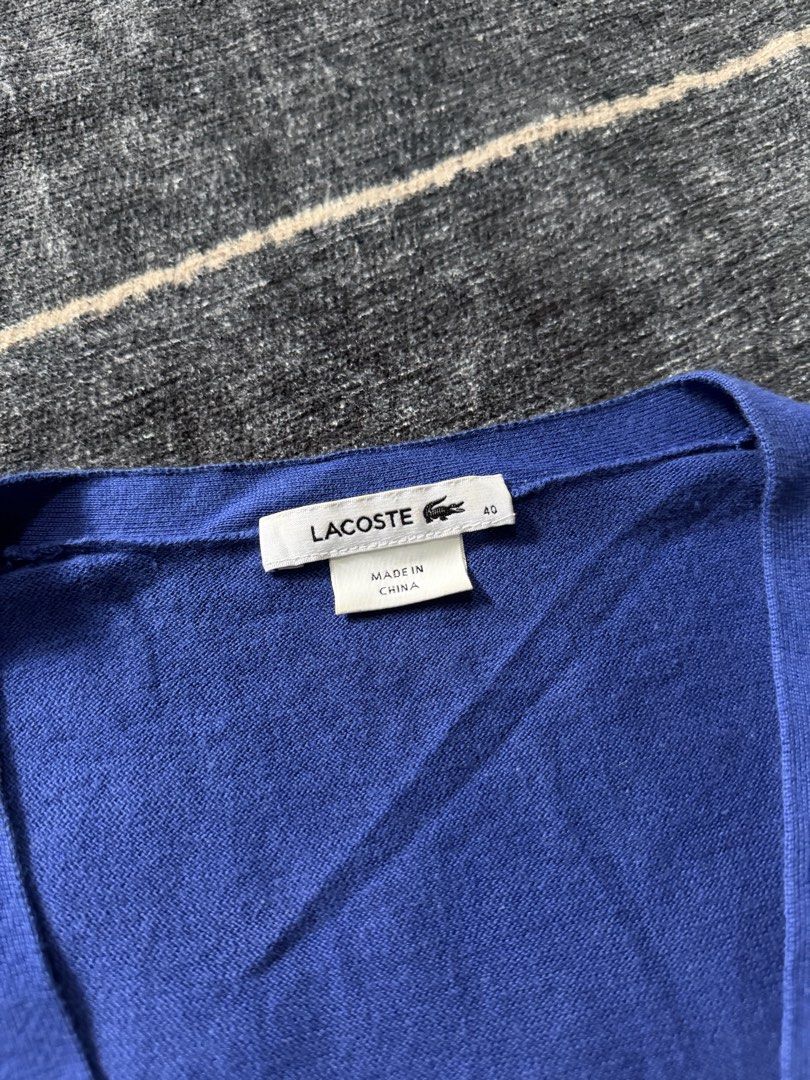 Lacoste cardigan (Category: Activewear) located in Batangas. Submitted by robertlopezigaya (Listing ID 1469982290, Image 3). Description: Lacoste cardigan Size 40 on tag best fit medium to large womens No issue Excellent condition.