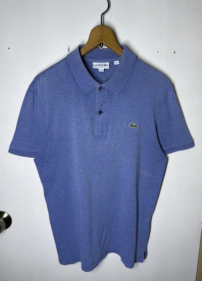 LACOSTE HEATHER BLUE POLO (Category: Tshirts & Polo Shirts ) located in Manila. Submitted by lunaras_declutter (Listing ID 1470107359, Image 2). Description: EXCELLENT CONDITION.