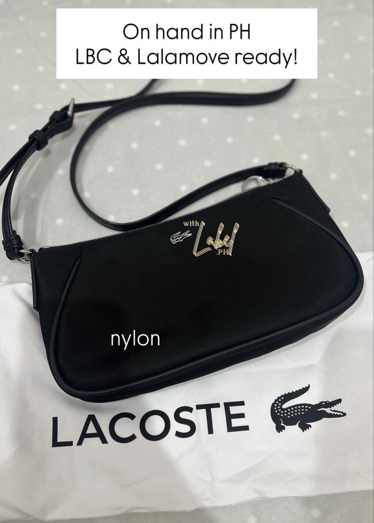 Lacoste Nylon Sling Bag (Category: Cross-body Bags) located in Manila. Submitted by ig.deiclacio (Listing ID 1470057491, Image 1). Description: On hand in PH Vbr me: 0995785 0054.