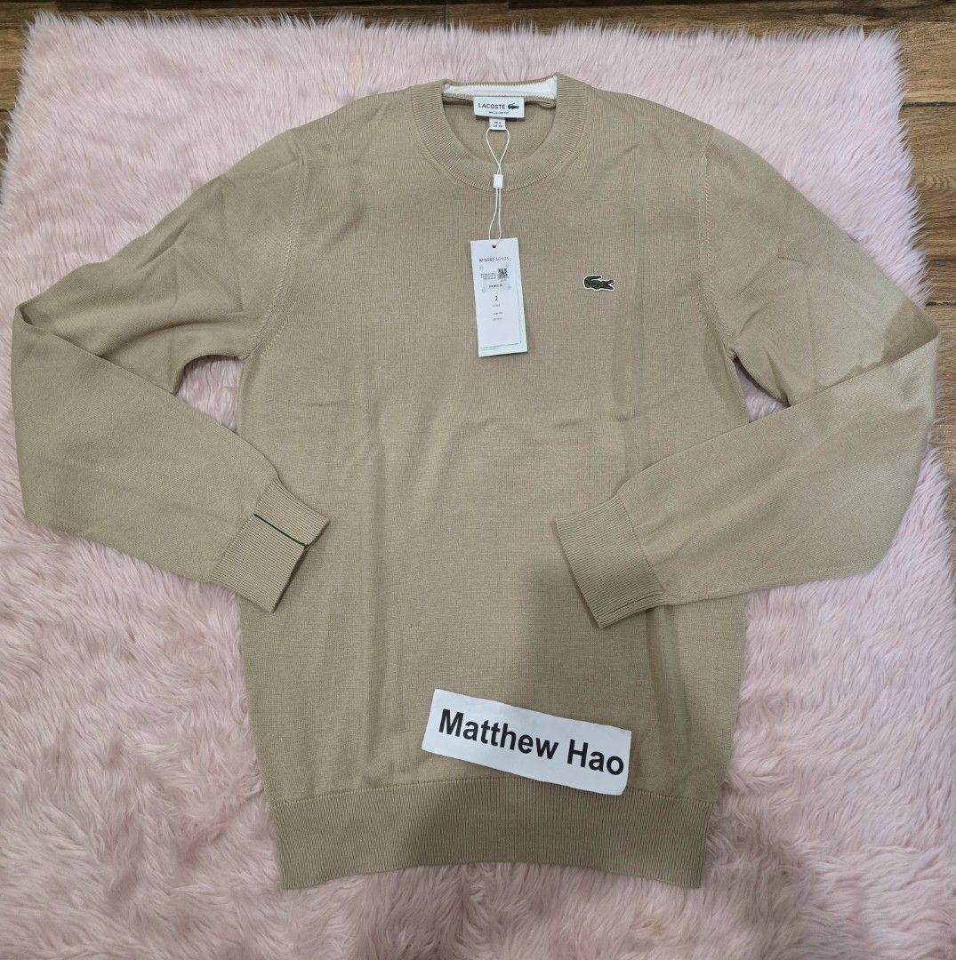 Lacoste organic cotton sweatshirt (Category: Tshirts & Polo Shirts ) located in Manila. Submitted by machoxmatt (Listing ID 1469975018, Image 3). Description: brandnew size: 2 regular fit (w19, L26) color: grey mop:bdo/gcash shipping at buyer's expense.