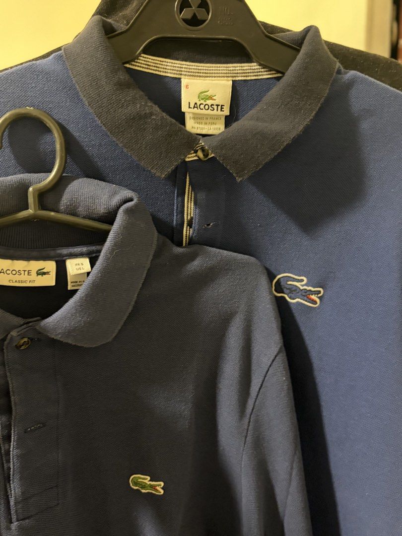 lacoste original (Category: Tshirts & Polo Shirts ) located in Makati City. Submitted by sausage011 (Listing ID 1469986973, Image 1). Description: - 2k for both Authentic Blue Lacoste long sleeve polo shirt - Size 6 and 5 Designed in France, Made in Peru) - Stylish contrasting dark collar with striped inner placket lining - Iconic embroidered crocodile logo on the chest - Long sleeves, ideal for cooler weather - Easy care: machine wash warm.