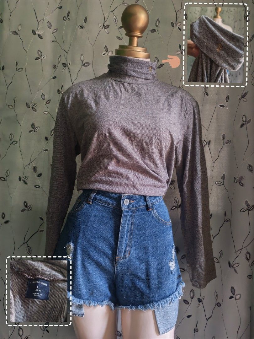Lands' End Brown Turtleneck Long Sleeve Top Size L (Category: Longsleeves) located in Caloocan City. Submitted by _misskaye (Listing ID 1470043955, Image 1). Description: - Brand: Lands' End - Size: L - Color: Brown - Material: Soft ribbed knit - Features: Classic turtleneck, long sleeves, small embroidered logo on left collar - Condition: Great pre-loved staple piece - Perfect for layering and easy to pair with jeans or skirts.
