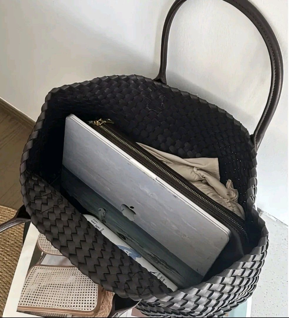 large capacity black woven unisex shoulder bag (Category: Shoulder Bags) located in Caloocan City. Submitted by shop.jeo (Listing ID 1470106676, Image 3). Description: 📩 send dm if interested!.