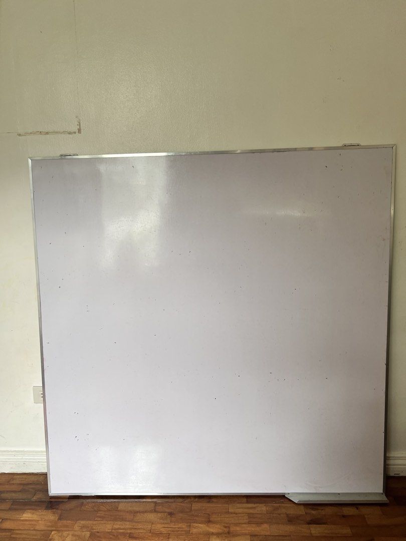 Large Wall Mounted Whiteboard 48 Inches (Category: Office Furniture & Fixtures) located in Makati City. Submitted by wonthriftyph (Listing ID 1469982762, Image 3). Description: - Size: 48 inches across - Frame: Durable aluminum with sturdy wooden backing - Condition: Minor scuffs and marks from regular use - Features: Includes mounting brackets attached at the top - Ideal for: Home office, bedroom, or study space -Original price was 3.9K - Delive