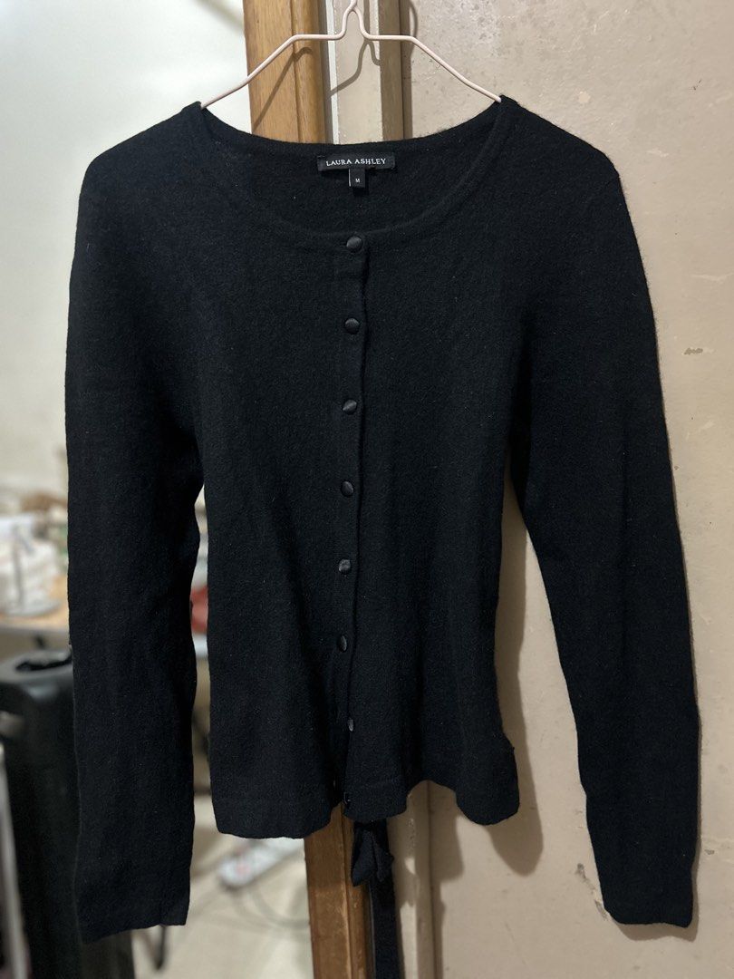 Laura Ashley Black Cardigan Size M (Category: Coats, Jackets and Outerwear) located in Manila. Submitted by prelovedbyeljodi (Listing ID 1470011828, Image 1). Description: ✨ **Cardigan for Sale!** ✨ 👗 Lightly used and still in great condition! 📌 **RFS:** Decluttering 💌 Message me if interested! .