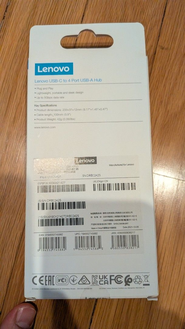 Lenovo USB-C to 4 Port USB-A Hub, Computers & Tech, Parts & Accessories ...