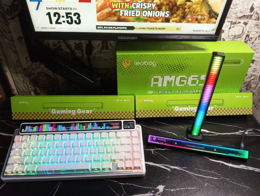 Leobog AMG65 Dual Screen Keyboard (Category: Computer Keyboard) located in Manila. Submitted by geraldrupi84589 (Listing ID 1470130378, Image 1). Description: 🔥 LEOBOG AMG65 Mechanical Keyboard 🔥 💰 ₱3,500 ONLY! Specs: - Contour Keycaps - 8000 mAh Battery - Glass Switches - 2 LED Screen (Dot Matrix Screen & Light bar) - TFT Small Screen 📦 Inclusions: - Wire - Keycaps and switch Puller - 1 extra Lightbar Module - Lightbar Stand - 2 Extra Switch