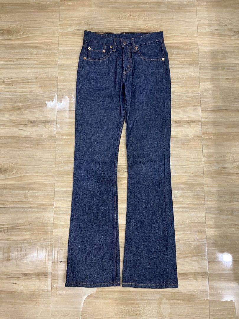 Vintage Levi's 558 bootcut jeans (Category: Jeans) located in Angeles City. Submitted by thriftsij (Listing ID 1470051183, Image 1). Description: - Brand: Levi's 558 Raw denim - Color: Dark blue - Style: Bootcut leg, classic five-pocket styling - Size: w26 L41 LO8 - Material: 98% cotton, 2% polyurethane - Details: Brass-tone hardware, metal button fly closure - Origin: Made in Philippines - Condition: Clean condition all around.