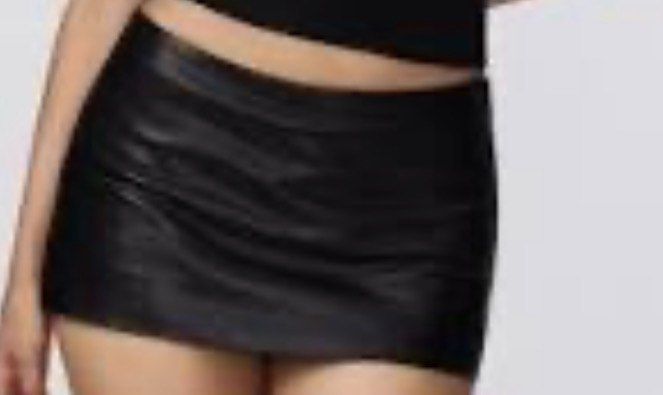 (LF) Black leather micro shorts or micro skirt (Category: Skirts) located in Manila. Submitted by kira.declutters (Listing ID 1470098555, Image 3). Description: 26-28" waist 7-9" length Zara bershka or any.