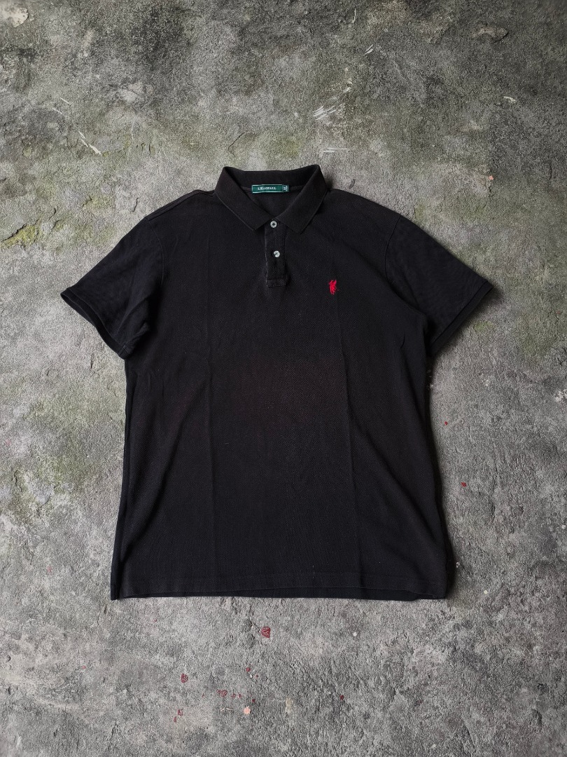 LIEAOPAUL Black Polo Shirt with Red Horse Logo, Men's Fashion, Tops ...