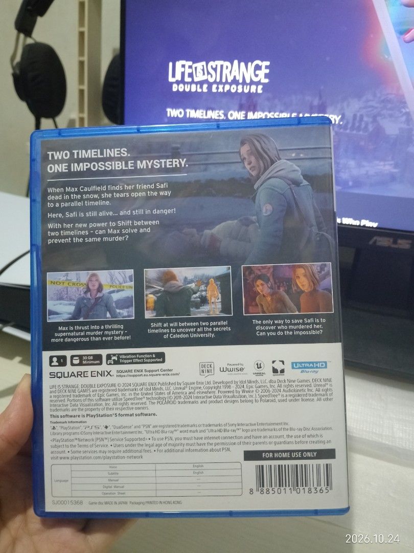 Life is Strange Double Exposure PS5 (Category: PlayStation) located in Quezon City. Submitted by aimcroft88 (Listing ID 1470098733, Image 3). Description: Life is Strange Double Exposure PS5 done with the game. For sale or swap to any of these, add na lang ako. Death Stranding 2 Metal Gear Solid Δ Resident Evil Requiem Pragmata Alan Wake 2 007 First Light Can do meetup if swap. Item is near Visayas Avenue. Thanks and God bless.