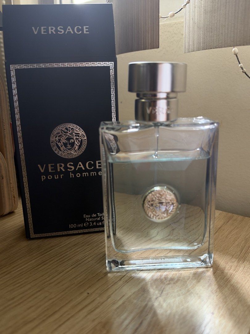 Lightly Used | Versace Pour Homme (Category: Fragrance & Deodorants) located in Mandaluyong City. Submitted by myclosettours (Listing ID 1469994499, Image 1). Description: Bought from Saudi Arabia for 200 SAR (₱3,389) Lightly used, see picture for volume RFS: not my scent anymore.