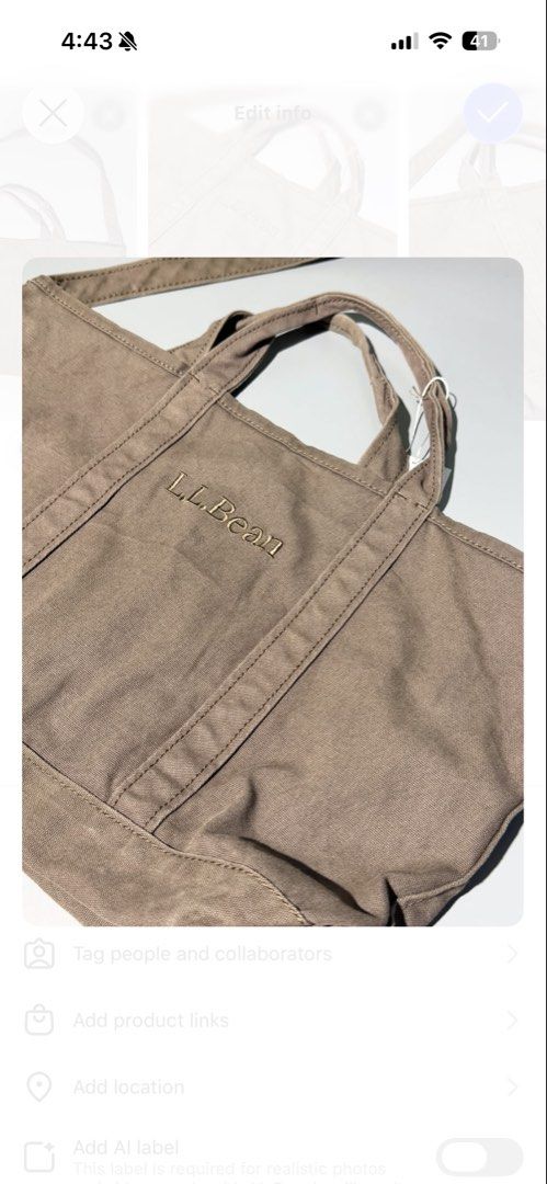 ll bean tote (Category: Tote Bags) located in Las Pinas. Submitted by weryouat (Listing ID 1470033083, Image 2). Description: Ll bean 2way Tote🚨🚨🚨⛰️ Organic Cotton Canvas Excellent Condition cut tag 20"width 12"length 1,600 only MOP BPI/GCASH SHIP VIA J&T/Lalamove PAYMENTS FIRST POLICY LAS PINASe📍.