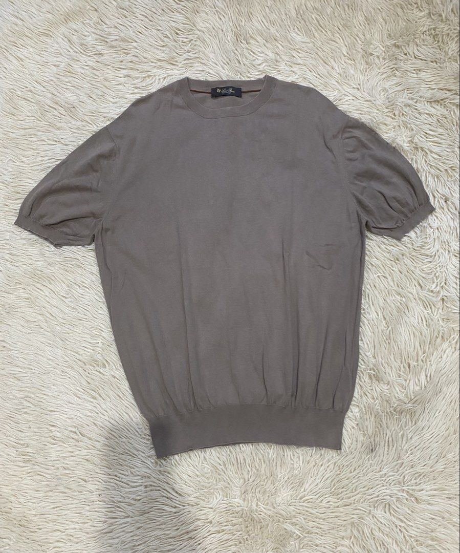 Loro Piana (Category: Tshirts & Polo Shirts ) located in Manila. Submitted by switchcity (Listing ID 1470075975, Image 1). Description: - Brand: Loro Piana - Color: Taupe Grey - Size: M (Tag Code: FAI6176-D00A) - Material: 100% Cotton (Made in Italy) - Design: Short sleeves, classic crewneck collar, ribbed cuffs and hem - Feel: Soft knit fabric, lightweight, and versatile neutral shade.