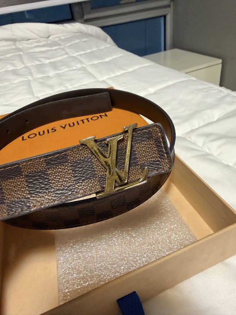 Louis Vuitton Damier Ebene Mini Belt (Category: Belts) located in Manila. Submitted by chanelmari19 (Listing ID 1470047147, Image 2). Description: - Authentic Louis Vuitton Damier Ebene belt - Size: 80 - Hardware: Gold-tone LV buckle (solid and shiny) - Design: Classic dark brown checkerboard canvas with clean edges - Inclusions: Original box, tags, and dust bag included - Condition: Excellent, well-maintained.