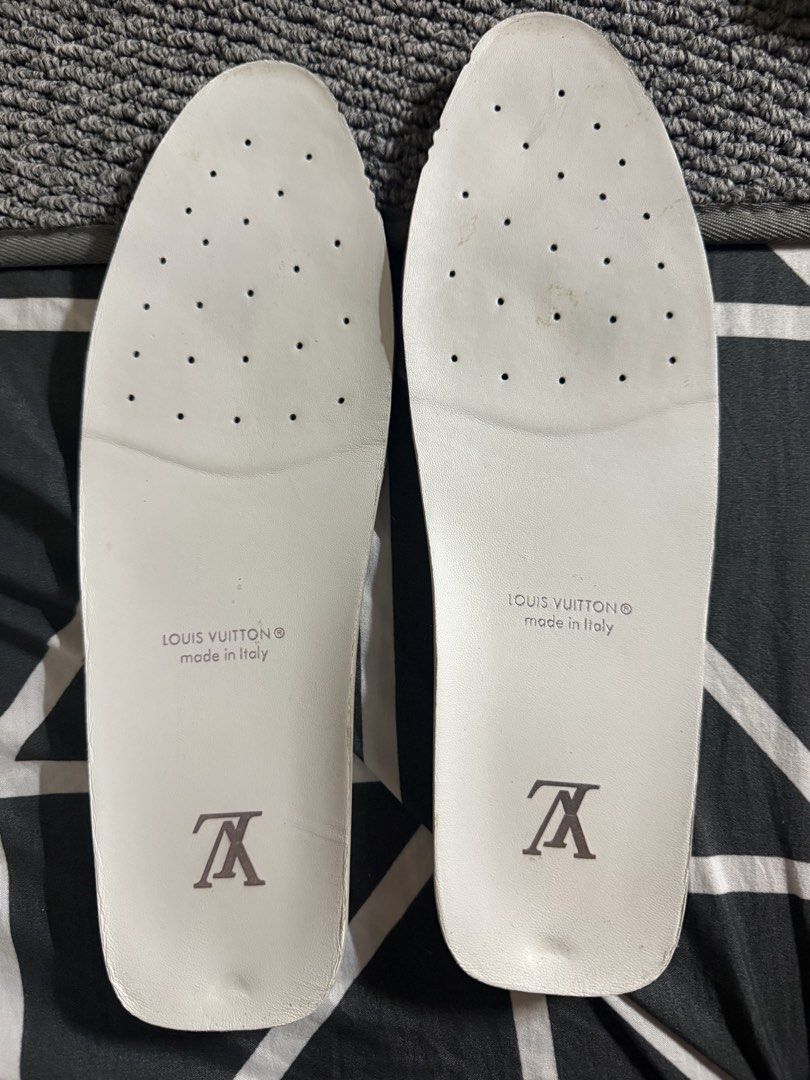 Louis Vuitton Monogram White Leather Loafers Size 7 (Category: Loafers) located in Manila. Submitted by patricio8717515 (Listing ID 1470087937, Image 1). Description: - Brand: Louis Vuitton - Style: White leather monogram loafers / driving shoes - Size: 7 (stamped inside) - Material: Premium white leather with debossed monogram pattern and durable rubber outer soles - Features: Slip-on design with laces, LV branding on insoles and back heels - Or