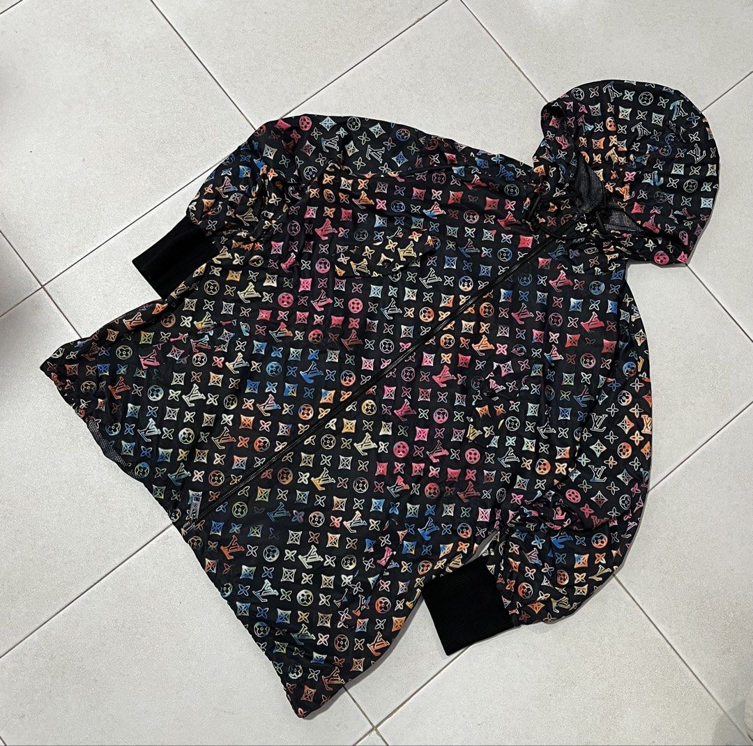 Louis Vuitton Multi Color All Logo Monogram Mahina Long Jacket (Category: Luxury Apparel) located in Tuguegarao City. Submitted by preowned_curation (Listing ID 1470000536, Image 1). Description: with Lace puller / lace adjustment on its back Hem Size 38 / can fit XL to 2XL Measurements: Length: 31 x Width: 24 Flawless 1,850 + SF.