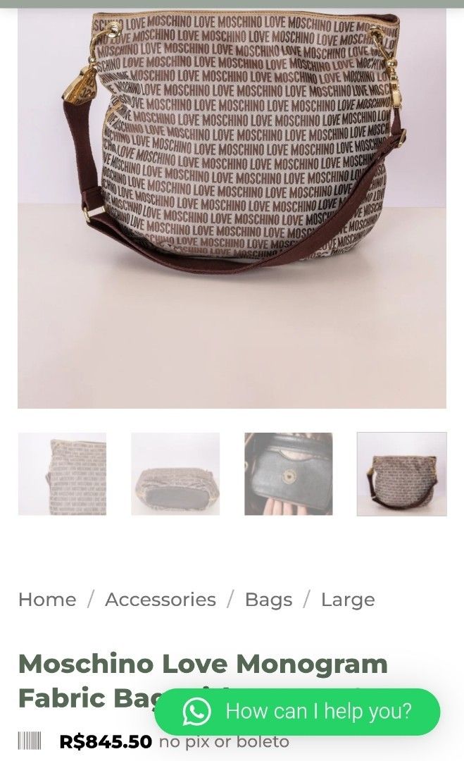Love Moschino Monogram Fabric Shoulder Bag (Category: Shoulder Bags) located in Baguio. Submitted by jayrgijc52758 (Listing ID 1470090702, Image 2). Description: Moschino Love fabric sling bag Large Mahalers din 11k 2nd hand nya in international market Medyo nagbabakbak na ung leather sa pocket nya sa loob 1200 nlang.