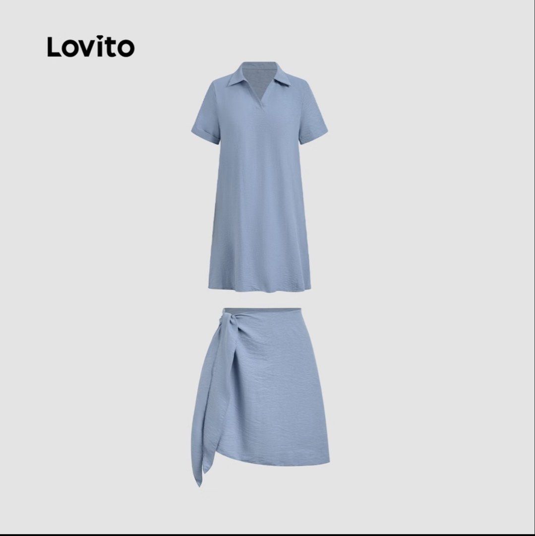 Lovito casual blue dress (Category: Dresses) located in Mandaluyong City. Submitted by dclutter.corner (Listing ID 1470129661, Image 2). Description: Used once. mejo masikip sakin. Bougt in orange app at ₱579.