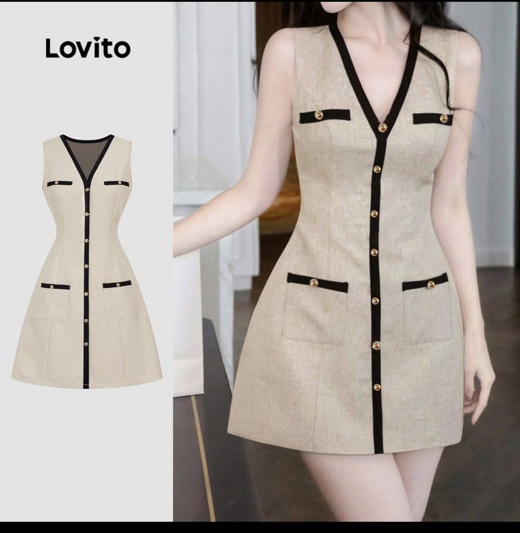Lovito casual dress (Category: Dresses) located in Mandaluyong City. Submitted by dclutter.corner (Listing ID 1470130681, Image 1). Description: Washed but never been used. Ganda nito kasi di kasya sakin. Pang slim fit body type. Bought in orange app at ₱326.