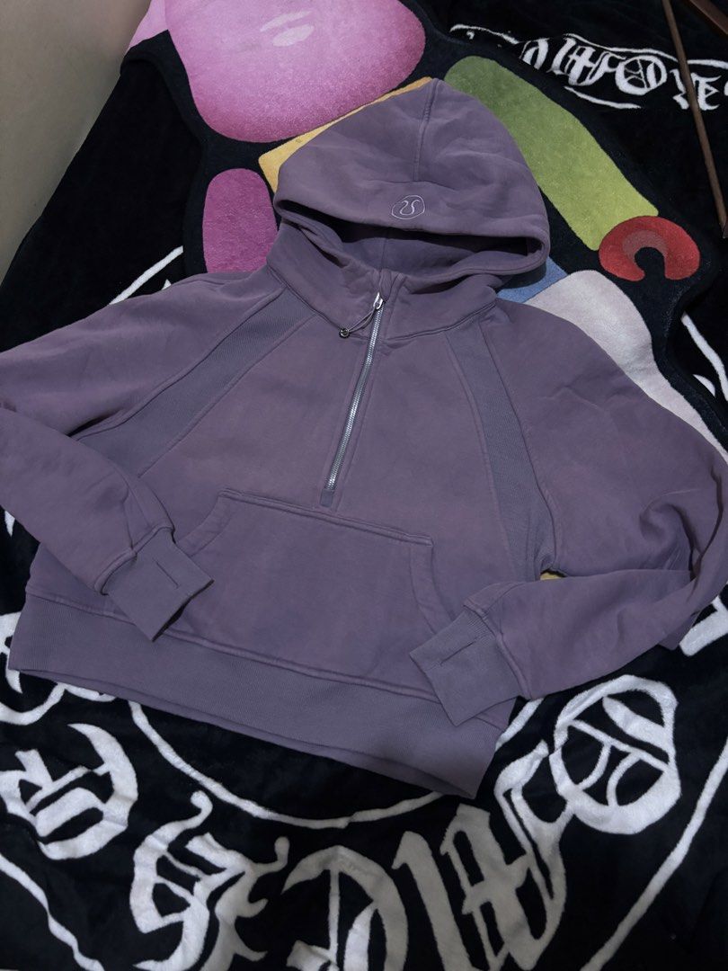 Lululemon half zip (Category: Coats, Jackets and Outerwear) located in Taguig. Submitted by dcltrng. (Listing ID 1470075246, Image 1). Description: - Brand: Lululemon - Style: Scuba Oversized Half-Zip Hoodie - Color: Lovely Purple - Size: S/M Length 22 Width 23 Perfect condition No issue Color may vary due to lighting.