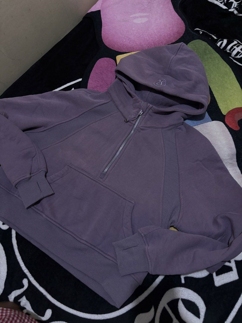 Lululemon half zip (Category: Coats, Jackets and Outerwear) located in Taguig. Submitted by dcltrng. (Listing ID 1470075246, Image 2). Description: - Brand: Lululemon - Style: Scuba Oversized Half-Zip Hoodie - Color: Lovely Purple - Size: S/M Length 22 Width 23 Perfect condition No issue Color may vary due to lighting.