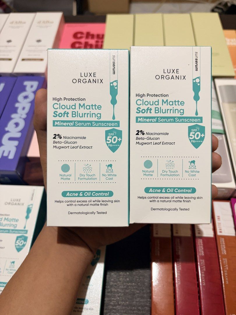 Luxe Organix High Protection Cloud Matte Soft Mineral Sunscreen — (Category: Face Care) located in San Mateo. Submitted by chrstian1 (Listing ID 1470106231, Image 1). Description: Luxe Organix High Protection Cloud Matte Soft Mineral Sunscreen — 3 pcs ✦ SRP: ₱379 → ₱229.