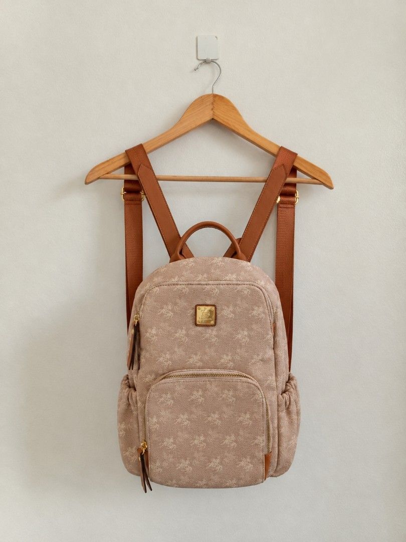 MAKBOLO Beige Monogram Backpack with Brown Straps (Category: Backpacks) located in Manila. Submitted by maxinesotto (Listing ID 1469948418, Image 2). Description: ‎📢 ₱1199 ‎📍 Location: Tayuman, Manila ‎ ‎Details: ‎✓ Condition: Good as new ‎✓ RFS: Decluttering ‎✓ Size: Indicated in the listing title ‎ ‎Payment: GCash (Payment first) ‎ ‎Delivery: ‎- Same day pick-up via Lalamove / Joyride / Angkas ‎ ‎First to pay, first to get the item. ‎No reser