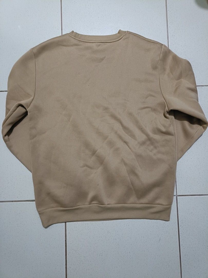 Manfinity Yesterday Today Tomorrow Beige Sweatshirt (Category: Coats, Jackets and Outerwear) located in Manila. Submitted by quartz.rewind (Listing ID 1470112359, Image 2). Description: "🔥 10% OFF if you buy any 2 items! / 15% OFF for 3+ items. Shipping can be combined to save you money. Valid this week only!" Description: Up for grabs is a clean khaki/beige crewneck sweatshirt from Manfinity (SHEIN Men). Features a sharp, minimalist front typog