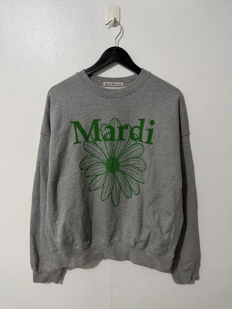 Mardi Crewneck Sweater - Gray (Category: Coats, Jackets and Outerwear) located in Caloocan City. Submitted by thriftingbanana (Listing ID 1470084485, Image 1). Description: Excellent No issue Medium Width 23 inches Length 25 inches.