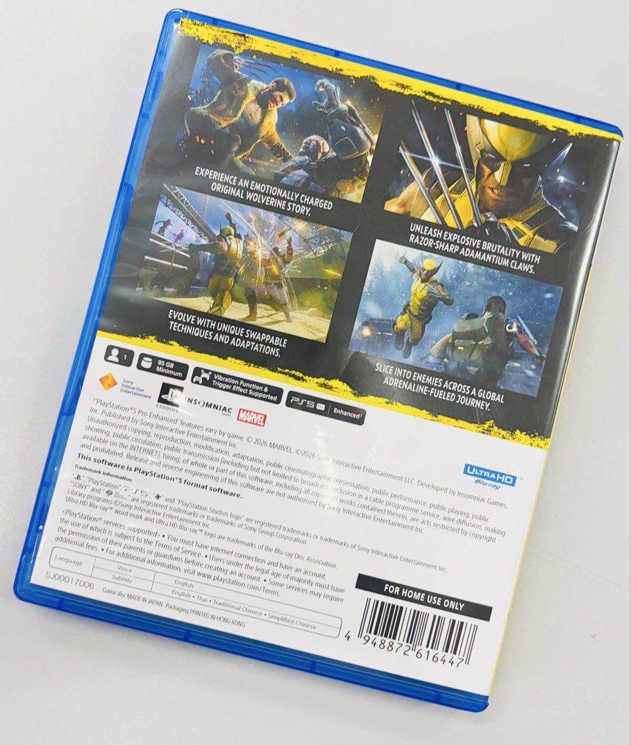 Marvel's Wolverine PS5 Physical Game Disc (Category: PlayStation) located in Cavite. Submitted by crisreano20 (Listing ID 1470016467, Image 2). Description: - Game: Marvel's Wolverine (Physical Disc) - Platform: PlayStation 5 - Developer: Insomniac Games - Condition: Brand new with case - Pre-order Bonus: Includes insert card with unused codes (Classic Brown Suit, reflective claws, technique points, 4 avatars) - Rating: T for Teen - Supported Lan