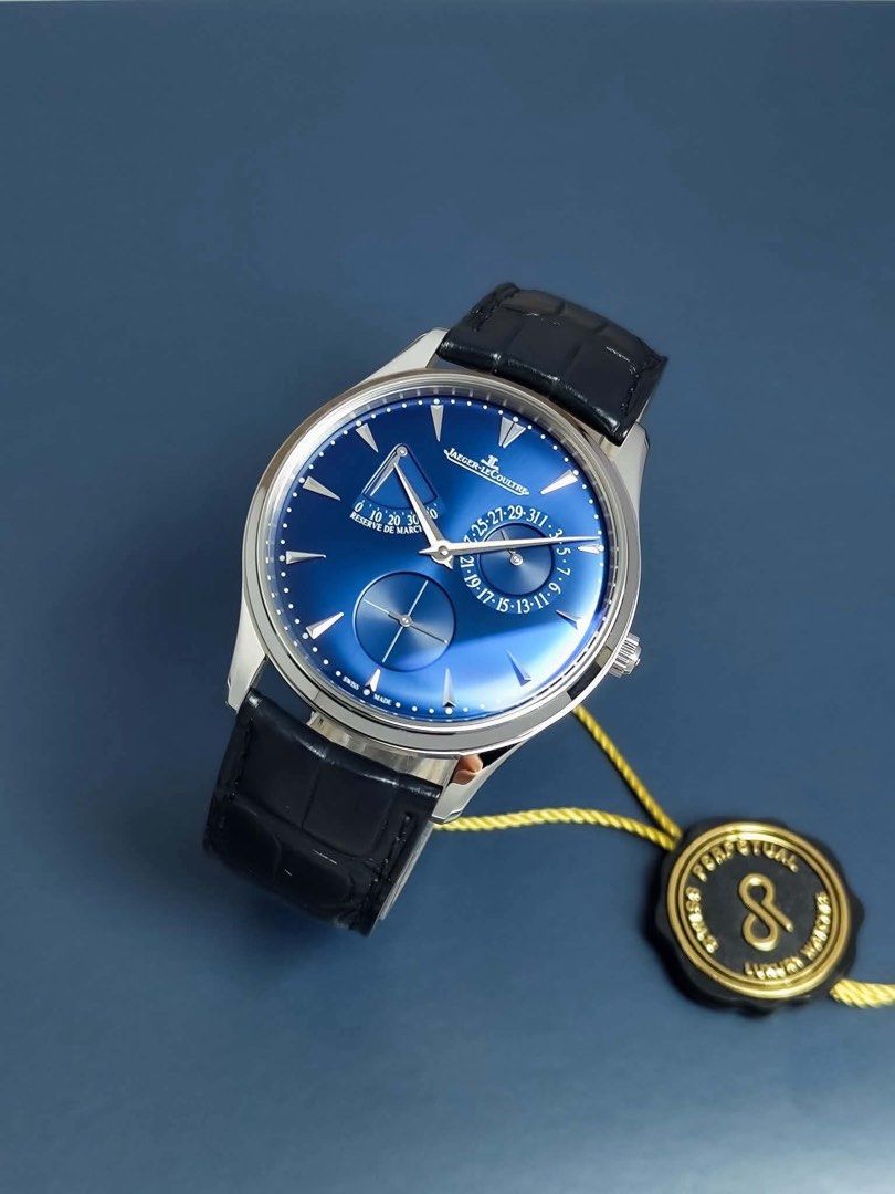 Master Ultra Thin Reserve De Marche (Category: Men's Watches) located in Makati City. Submitted by swissperpetual (Listing ID 1469979150, Image 2). Description: Jaeger-LeCoultre Master Ultra Thin Réserve de Marche Blue Dial Q1378480 176.8.38.S 39mm 2018 Complete Set Condition: 9/10 (Excellent condition) Price: P378,000 Negotiable 🤝 7 Day Moneyback Guarantee 🧑‍🔧 1 Year SP Service Warranty 💱 Trades Offers and Pre-orders Accepted 💳 Credit Card 