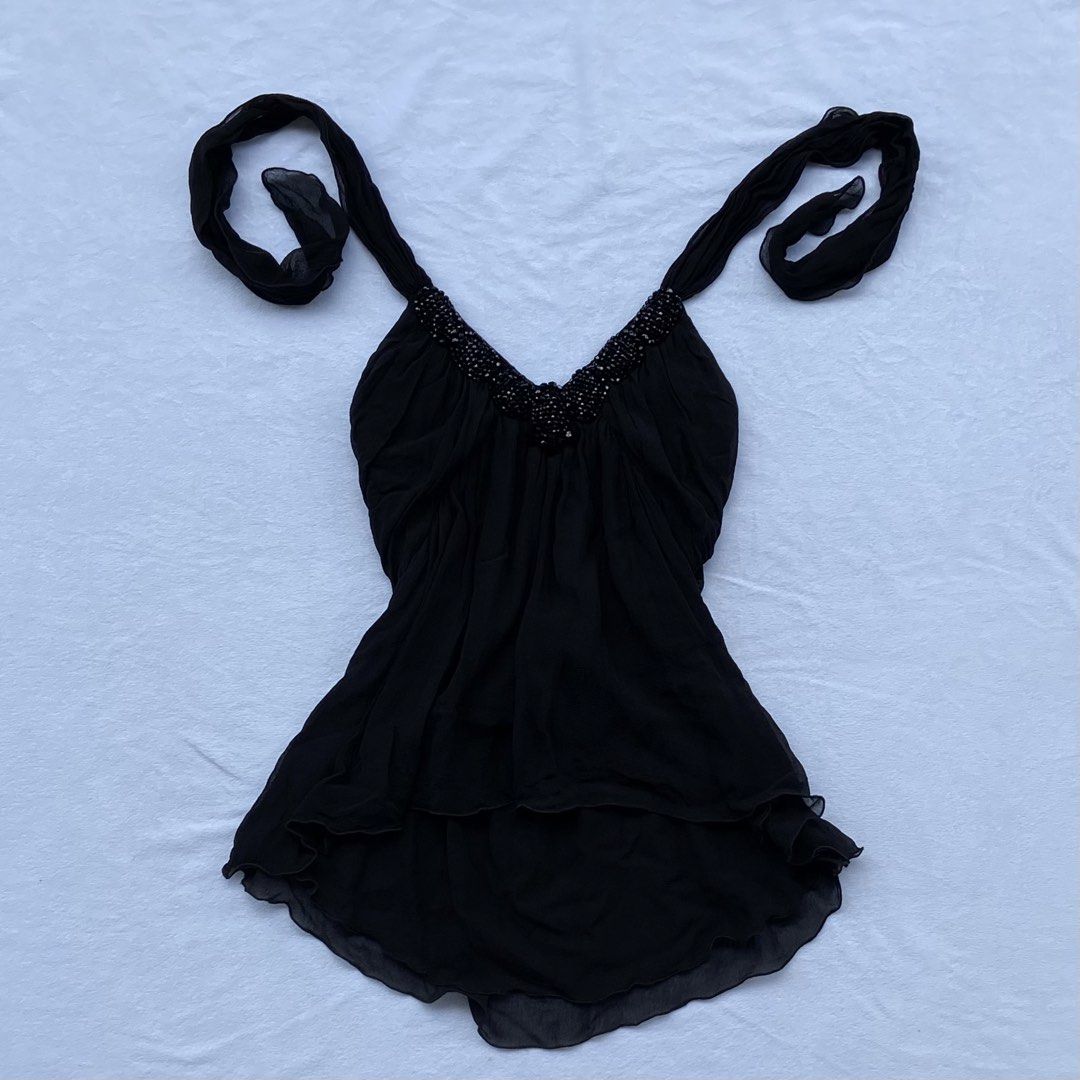 Max Mara Whimsigoth Beaded Halter Tops (Category: Luxury Apparel) located in General Santos City (Dadiangas). Submitted by kala_chuchi (Listing ID 1470113795, Image 1). Description: Size. Small 13 inches width 27 inches length No flaws Over all condition Excellent .