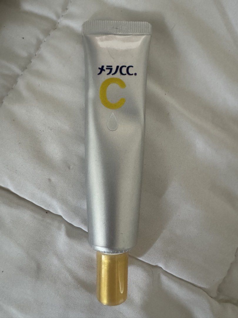 Melano CC Vitamin C Essence Tube (Category: Face Care) located in Manila. Submitted by decluterthings888 (Listing ID 1469966080, Image 1). Description: - Authentic Melano CC Vitamin C Essence direct from Japan - Standard size tube (silver with gold cap) - Powerful formula for dark spots and skin brightening - Brand new, clearing out my personal stash - 100% genuine and ready to ship.
