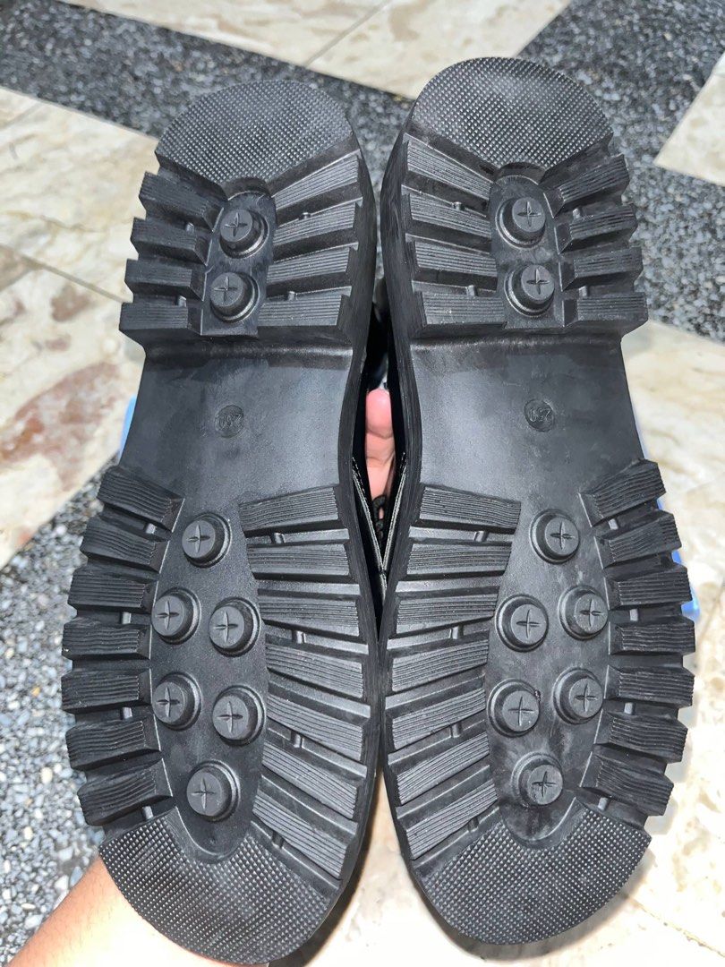 Mia Shoes Black Combat Boots (Category: Boots) located in Manila. Submitted by charlotte.mae (Listing ID 1469992648, Image 1). Description: - Brand: Mia Shoes - Style: Black combat boots with chunky lug soles - Size: 250 (marked on the bottom) - Design: Round toes, lace-up front, and convenient side zippers for easy on/off - Inclusions: Original box included - Condition: Excellent, ready to ship.
