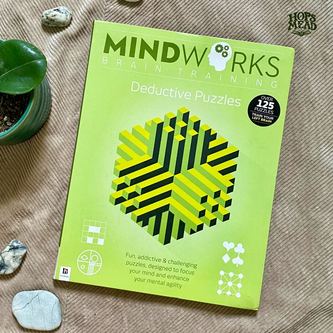 MINDWORKS BRAIN TRAINING | DEDUCTIVE PUZZLES BOOK (Category: Assessment Books) located in Lucena. Submitted by hopsmead (Listing ID 1470016528, Image 1). Description: :: MINDWORKS BRAIN TRAINING | DEDUCTIVE PUZZLES BOOK ₱379 | Negotiable | Make an offer now! ☺️ ☰ First 7-8 pages have been answered with pencil (erasable), nevertheless, all are not answered yet and still good quality! :: BOOK QUALITY & ORIGIN ☰ Origin: NBS at ₱445 ☰ Condition: Ligh