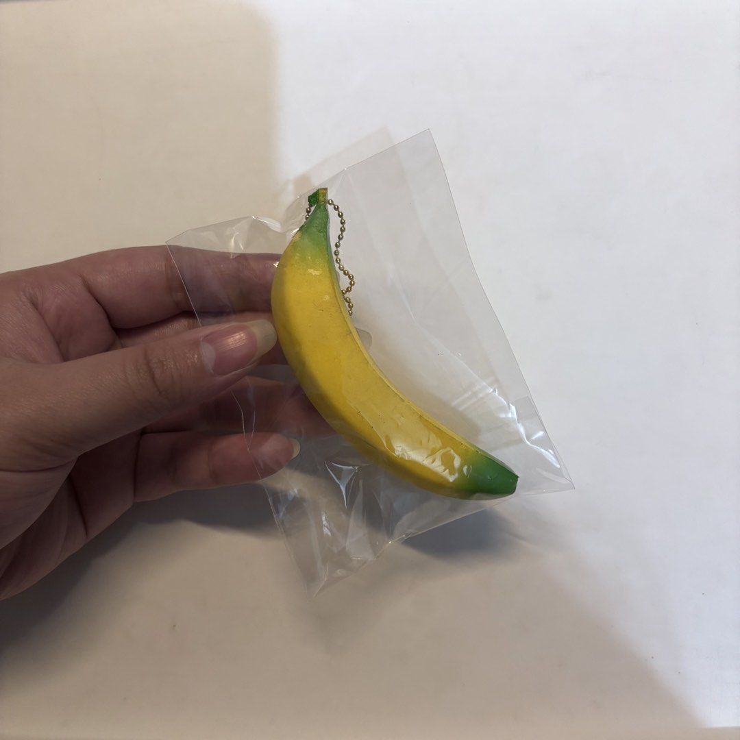 Mini Banana Squishy (Category: Interactive Toys) located in Manila. Submitted by buttern0t (Listing ID 1470082036, Image 1). Description: 💌 for proof of transactions & safekeeping of items , dm us on IG @dara.aniks / @puffyberries ✮⋆˙.