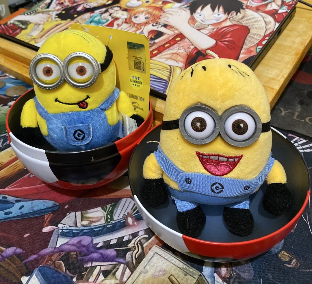 Minions Plush Toy Set with Tin Containers (Category: Plushies & Soft Toys) located in Baguio. Submitted by thrift_bonita (Listing ID 1470034212, Image 1). Description: - Set of 2 adorable Minions plush toys - Comes in unique round tin containers - Features two expressions: tongue sticking out (with tag) and big laughing mouth - Made with soft fabric material and detailed embroidery - Fun and collectible set, perfect for Minions fans.