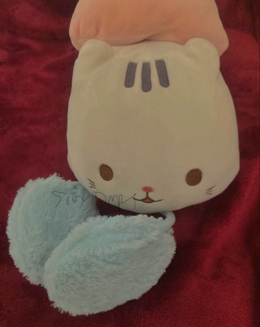 Miniso Sushi Cat Huggable Plush with Free Earmuffs (Category: Plushies & Soft Toys) located in Pasig City. Submitted by sourdrops (Listing ID 1469977133, Image 2). Description: - no flaw; need minal washing - faded tush tag but clear etiketa.