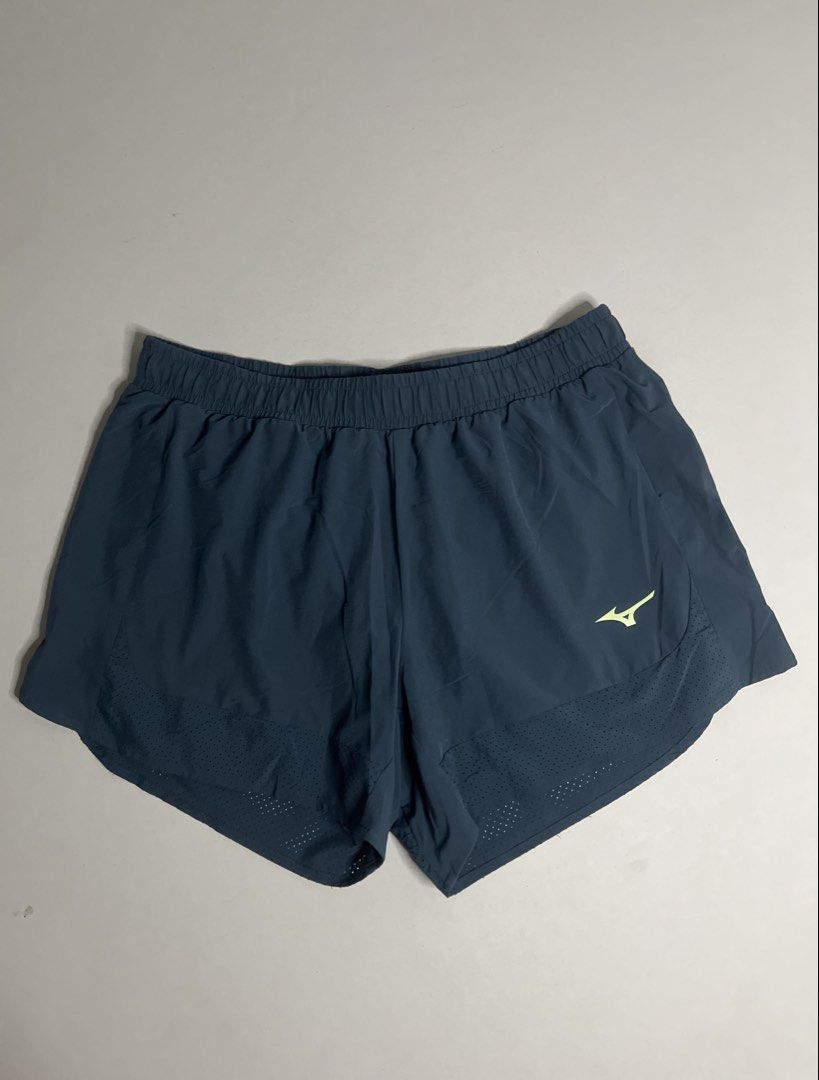 Mizuno Men's Running Shorts Dark Grey Small (Category: Shorts) located in Tacloban City. Submitted by thrftg (Listing ID 1470086216, Image 1). Description: - Brand: Mizuno - Item: Men's Running Shorts - Color: Dark Grey with Neon Yellow Logo - Size: Small (S) - Condition: Brand New / Excellent - Features: Built-in liner, elastic waistband with branded drawstring, and perforated side panels for ventilation - Origin: Made in Thailand - Style Code: 