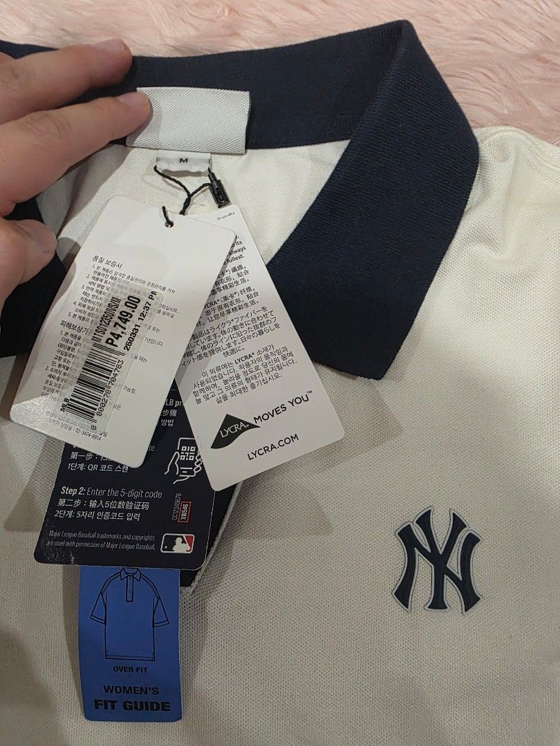 Mlb polo shirt womens (Category: Shirts) located in Manila. Submitted by machoxmatt (Listing ID 1470066720, Image 3). Description: brandnew size: medium(w18, L23) issue: light stain, not sure if can be removed (last photo) mop:bdo/gcash shipping at buyer's expense.