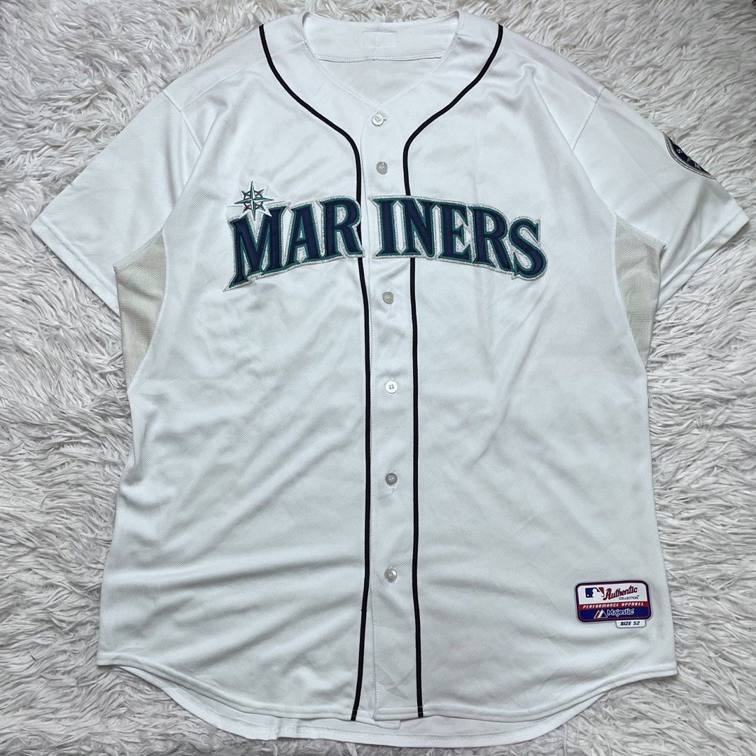 Mlb seattle jersey (Category: Activewear) located in Baguio. Submitted by sellingtonshop (Listing ID 1469951050, Image 1). Description: u6. Vintage Seattle Mariners Baseball Jersey by Majestic Size: XXL Dimes: 35*29 Condition: excellent Issue: none Mine: 880 Steal: 980 Grab: 1080.