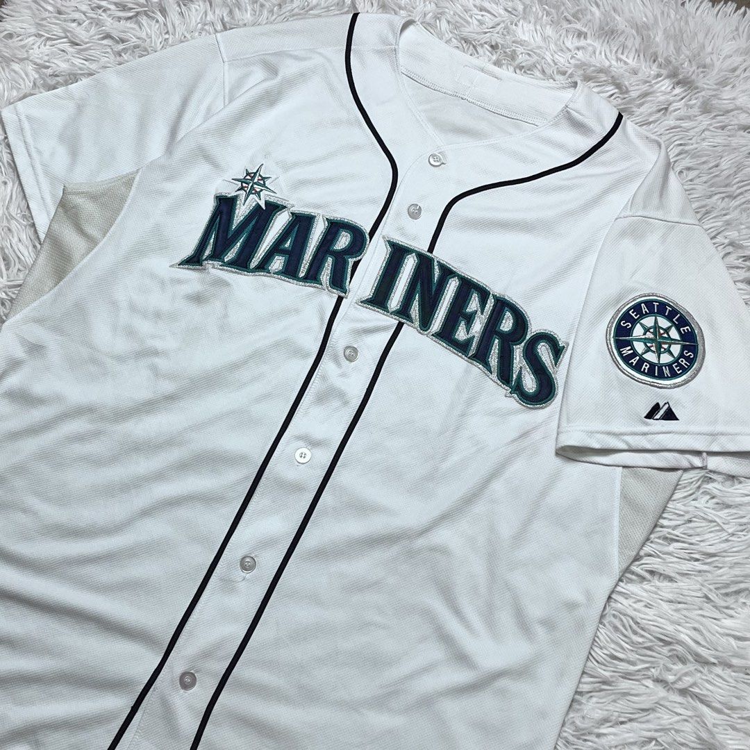 Mlb seattle jersey (Category: Activewear) located in Baguio. Submitted by sellingtonshop (Listing ID 1469951050, Image 2). Description: u6. Vintage Seattle Mariners Baseball Jersey by Majestic Size: XXL Dimes: 35*29 Condition: excellent Issue: none Mine: 880 Steal: 980 Grab: 1080.