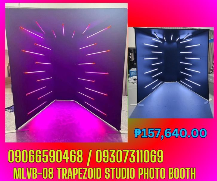 MLVB-08 Trapezoid Studio photo booth (Category: Looking For) located in Makati City. Submitted by floressara96028 (Listing ID 1470040309, Image 1). Description: "MLVB-08 Trapezoid Studio" PHP 157,640.00 "1. 32mm aluminum alloy tube bracket 2. Heat transfer elastic fabric screen 3. 31+2 spare LED lights 4. Transformer, remote control, 5. Wires, plugs" Handbag+carton ✅ Quality products ✅ Big discount for bulk orders ✅ 100% LEGIT TRUSTED SUPPLIER! ✅