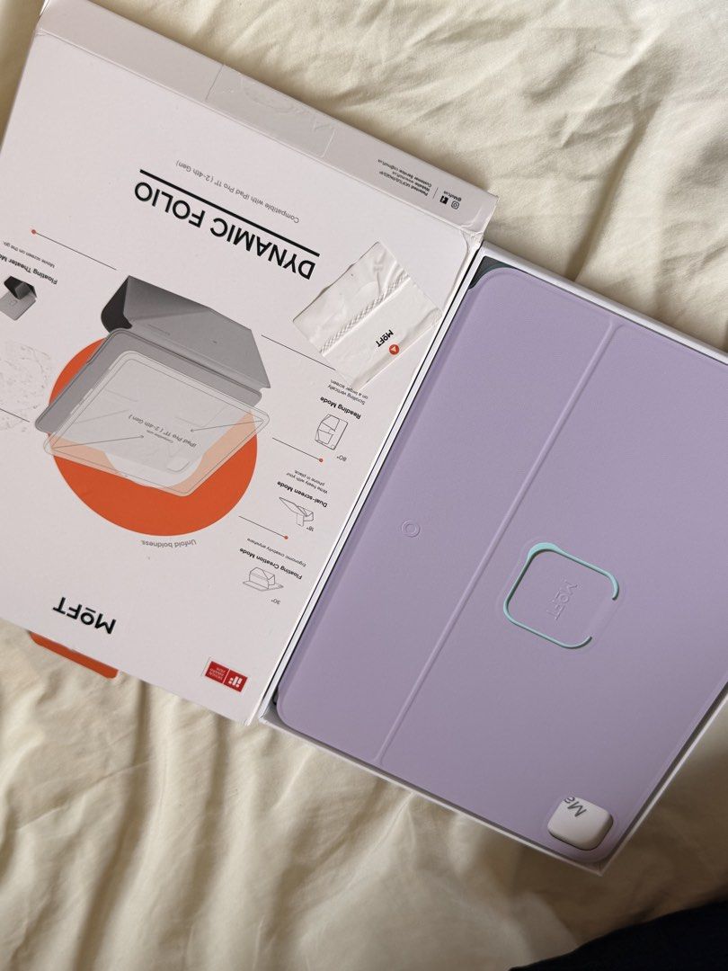 MOFT Dynamic Folio for iPad Pro 11” (2nd–4th Gen) | Lavender / Mint (Category: iPad) located in Manila. Submitted by sam.claree (Listing ID 1469987729, Image 2). Description: rfs: bought wrong size for my ipad:( Selling my MOFT Dynamic Folio in a pretty lavender and mint color combination! Includes the original box and instruction insert. • Compatible with iPad Pro 11-inch 2nd, 3rd, and 4th generation, as indicated on the box • Foldable design wi