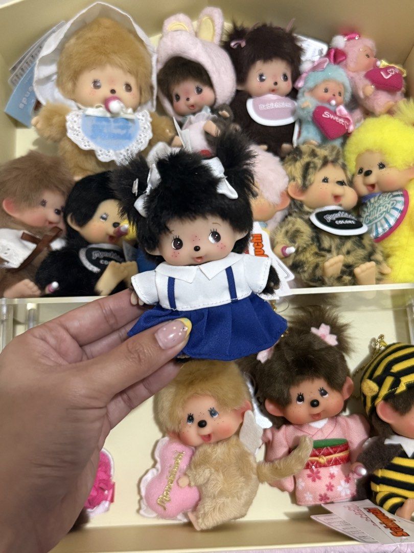 Monchhichi/Bebicchichi (Category: Vintage Collectibles) located in Paranaque City. Submitted by by_wsjonig (Listing ID 1470119764, Image 3). Description: Sweet Lollipop (no tag) - 1,200 Sweet sugar friends (with tag) - 1,200 Thai bebichhichi exclusive (with tag) - 1,200 20th Anniversary Idol (pair) - 3,600 Bebicchichi pair - 3,000 Monchhichi Bee (no tag) - 900 Bebichhichi chearleader pink (with tag) - 1,200.