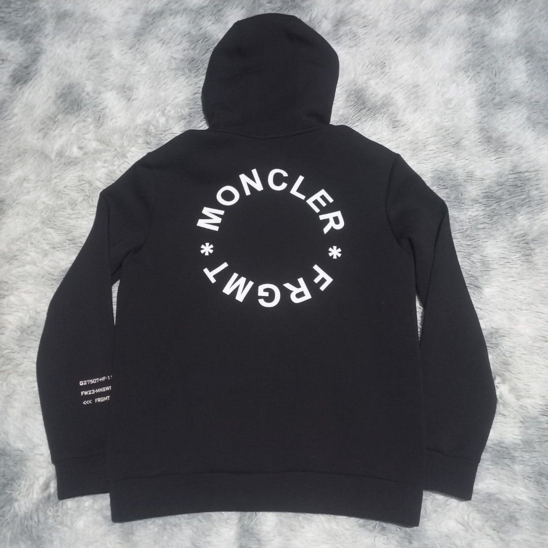 Moncler black hoodie jacket (Category: Activewear) located in Cebu City. Submitted by sukitriftshop474747 (Listing ID 1469963325, Image 2). Description: Excellent condition No issue Size M to L 22x28 Colorate 10/10 Authentic.